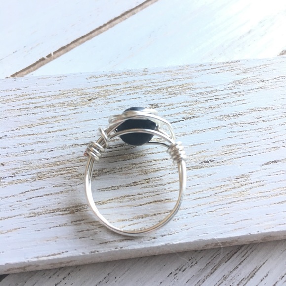 Black Onyx Wire Wrapped Ring - Picture 5 of 5
